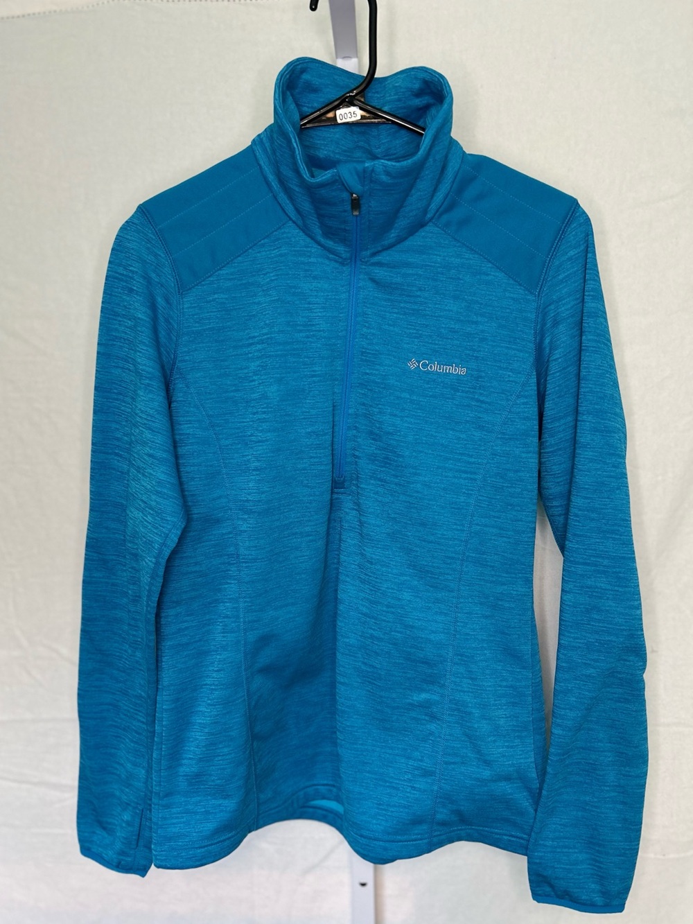 Columbia Blue Heather Grid Fleece Half Zip Pullover M